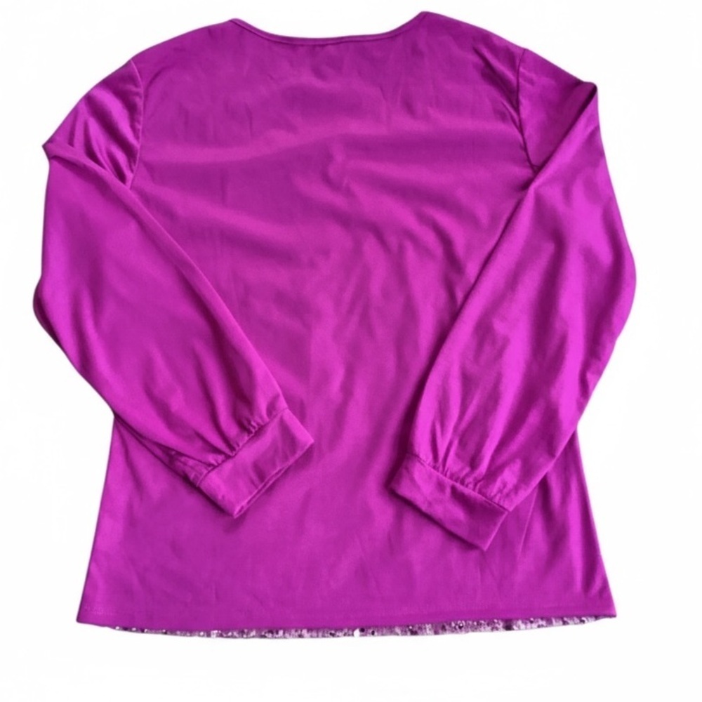 New Womens Pink Sparkling Sequin Top Blouse Large - Picture 3 of 4